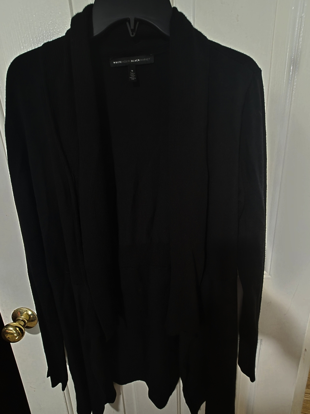 White House Black Market Black Open-Front Knit Cardigan
